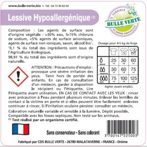 Bulle Verte Casquette lessive hypoallergique - 9313